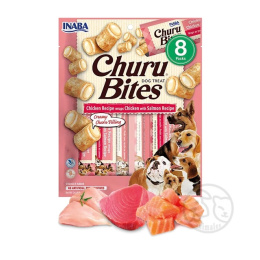 Inaba Dog Churu Bites Ciasteczka Kurczak z łososiem 8 x 12g